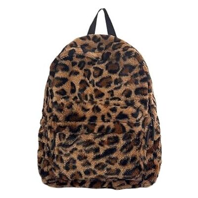 MBACODAI Pluizige vintage luipaardprint rugzak voor vrouwen en mannen Casual reisrugzak met grote capaciteit met pluche bont, retro voor laptop, Luipaardprint, Eén maat, Klassiek MBACODAI Pluizige vintage luipaardprint rugzak voor vrouwen en mannen Casual reisrugzak met grote capaciteit met pluche bont, retro voor laptop, Luipaardprint, Eén maat, Klassiek