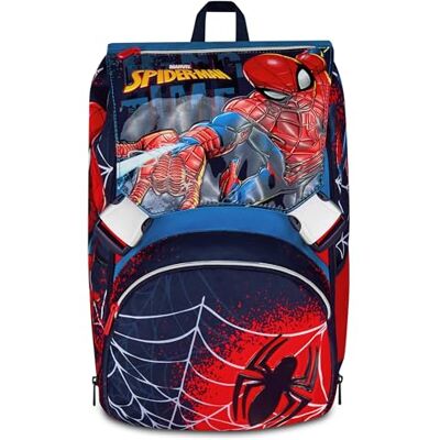 Seven Spiderman Rugzak met twee vakken, rekbaar, blauw, grote capaciteit, voorgevormde rugleuning, kind, basisschool, blauw, blauw, casual Seven Spiderman Rugzak met twee vakken, rekbaar, blauw, grote capaciteit, voorgevormde rugleuning, kind, basisschool, blauw, blauw, casual