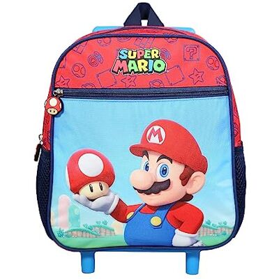 Bagtrotter Rugzak met wielen, 28 cm, Super Mario, rood/blauw Bagtrotter Rugzak met wielen, 28 cm, Super Mario, rood/blauw