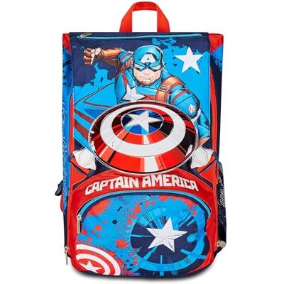 Seven Disney uitbreidbare schoolrugzak Captain AMERICA LEGENDARY AVENGER, blauw rood wit rugzak met twee vakken flessenhouder, kinderrugzak Marvel Merchandising,, Meerkleurig, Rugzak Seven Disney uitbreidbare schoolrugzak Captain AMERICA LEGENDARY AVENGER, blauw rood wit rugzak met twee vakken flessenhouder, kinderrugzak Marvel Merchandising,, Meerkleurig, Rugzak