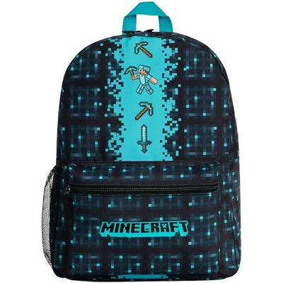 Minecraft Kinderrugzak Schooltas Jongen Gamer, Blauw Minecraft Kinderrugzak Schooltas Jongen Gamer, Blauw