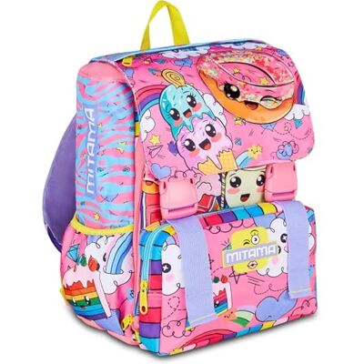 Mitama SWEET DONUTS Schoolrugzak met drie vakken, meisjes, rekbaar, basis- en middelbare school, meerkleurig, Taglia Unica, meerkleurig, één maat Mitama SWEET DONUTS Schoolrugzak met drie vakken, meisjes, rekbaar, basis- en middelbare school, meerkleurig, Taglia Unica, meerkleurig, één maat