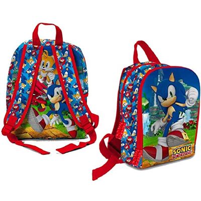 CARTOON Disney Marvel rugzak voor kleuterschool, tas, school, vrije tijd, wandelen, zee, 28 x 22 x 10 cm, meerkleurig, Sonic, Sonic thema CARTOON Disney Marvel rugzak voor kleuterschool, tas, school, vrije tijd, wandelen, zee, 28 x 22 x 10 cm, meerkleurig, Sonic, Sonic thema