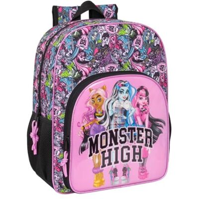 safta Monster High Drama Schoolrugzak voor kinderen, kinderrugzak, aanpasbaar aan de trolley, ideaal voor schoolgaande kinderen, comfortabel en veelzijdig, kwaliteit en sterkte, 33 x 14 cm, safta Monster High Drama Schoolrugzak voor kinderen, kinderrugzak, aanpasbaar aan de trolley, ideaal voor schoolgaande kinderen, comfortabel en veelzijdig, kwaliteit en sterkte, 33 x 14 cm,