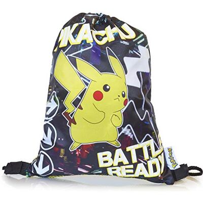 Pokémon lichtgevende Pikachu sporttas met trekkoord voor kinderen en jongeren, zwart, één maat, zwart., Rugzakken Pokémon lichtgevende Pikachu sporttas met trekkoord voor kinderen en jongeren, zwart, één maat, zwart., Rugzakken