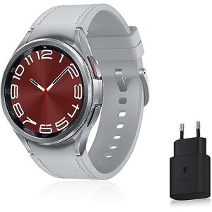 Samsung Galaxy Watch6 Classic Smartwatch met oplader, gezondheidsbewaking, sporttracking, snel opladen, 4G/LTE, 43 mm, zilver, exclusief voor Amazon versie FR Samsung Galaxy Watch6 Classic Smartwatch met oplader, gezondheidsbewaking, sporttracking, snel opladen, 4G/LTE, 43 mm, zilver, exclusief voor Amazon versie FR