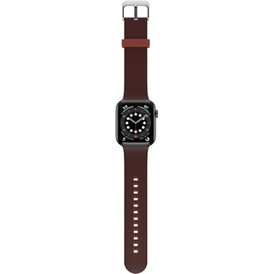 Otterbox All Day, Apple Watch armband 44/45/46 mm, bruin/rood Vervangende polsband van zachte siliconen, duurzaam, voor Apple Watch Otterbox All Day, Apple Watch armband 44/45/46 mm, bruin/rood Vervangende polsband van zachte siliconen, duurzaam, voor Apple Watch