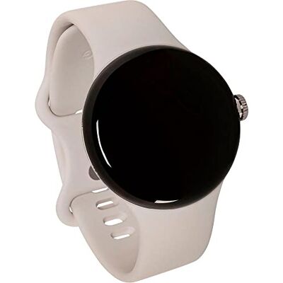 Google Pixel Watch Android smartwatch met activiteitstracker en analyse behuizing van roestvrij staal, gepolijst zilver met sportarmband in kiezelkleur, LTE Google Pixel Watch Android smartwatch met activiteitstracker en analyse behuizing van roestvrij staal, gepolijst zilver met sportarmband in kiezelkleur, LTE
