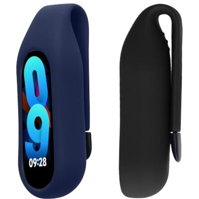 kwmobile 2 x clip, compatibel met Xiaomi Mi Band 10/9/8, reservehouder voor fitnesstracker, zwart-donkerblauw, tracker niet inbegrepen kwmobile 2 x clip, compatibel met Xiaomi Mi Band 10/9/8, reservehouder voor fitnesstracker, zwart-donkerblauw, tracker niet inbegrepen