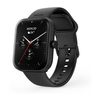 Hama Smartwatch (1,65 inch kleurendisplay, telefoonfunctie, WhatsApp, e-mails enz., spraakassistent, waterdicht, fitnesstracker met 100 sporten + hartslag, bloedzuurstof, calorieën enz.) Hama Smartwatch (1,65 inch kleurendisplay, telefoonfunctie, WhatsApp, e-mails enz., spraakassistent, waterdicht, fitnesstracker met 100 sporten + hartslag, bloedzuurstof, calorieën enz.)