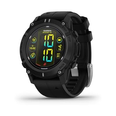 Garmin Descent G2, GPS-horloge voor duiken, zwart, behuizing 46 mm Met duikcomputer, 1,2 inch AMOLED-display, duikbestendigheid tot 10 ATM, looptijd tot 10 dagen Garmin Descent G2, GPS-horloge voor duiken, zwart, behuizing 46 mm Met duikcomputer, 1,2 inch AMOLED-display, duikbestendigheid tot 10 ATM, looptijd tot 10 dagen
