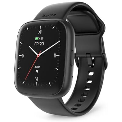 Hama Smartwatch (1,65 inch kleurendisplay, telefoonfunctie, WhatsApp, e-mails enz., spraakassistent, waterdicht, fitnesstracker met 100 sporten + hartslag, zuurstof in het bloed Hama Smartwatch (1,65 inch kleurendisplay, telefoonfunctie, WhatsApp, e-mails enz., spraakassistent, waterdicht, fitnesstracker met 100 sporten + hartslag, zuurstof in het bloed