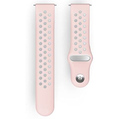 Hama Fitbit horlogeband 22 mm (verstelbare reservearmband voor Fitbit Versa 2 Smart Horloge Versa 2 Versa Lite, siliconen reservearmband, roestvrijstalen knop) roze/grijs Hama Fitbit horlogeband 22 mm (verstelbare reservearmband voor Fitbit Versa 2 Smart Horloge Versa 2 Versa Lite, siliconen reservearmband, roestvrijstalen knop) roze/grijs