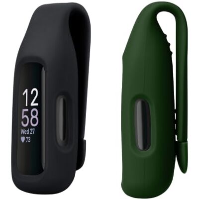 kwmobile 2 x clip compatibel met Fitbit Inspire 3/Inspire 2/Ace 3, reservehouder voor fitnesstracker, zwart-donkergroen, tracker niet inbegrepen kwmobile 2 x clip compatibel met Fitbit Inspire 3/Inspire 2/Ace 3, reservehouder voor fitnesstracker, zwart-donkergroen, tracker niet inbegrepen