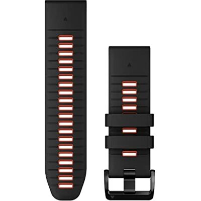 Garmin Acc, epix PRO (g2), 26 mm QuickFit Black/Flame Red siliconen band, WW/Azië, Zwart/Rood Garmin Acc, epix PRO (g2), 26 mm QuickFit Black/Flame Red siliconen band, WW/Azië, Zwart/Rood