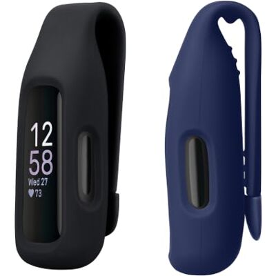 kwmobile 2 x clip compatibel met Fitbit Inspire 3/Inspire 2/Ace 3, reservehouder voor fitnesstracker, zwart/donkerblauw, tracker niet inbegrepen kwmobile 2 x clip compatibel met Fitbit Inspire 3/Inspire 2/Ace 3, reservehouder voor fitnesstracker, zwart/donkerblauw, tracker niet inbegrepen