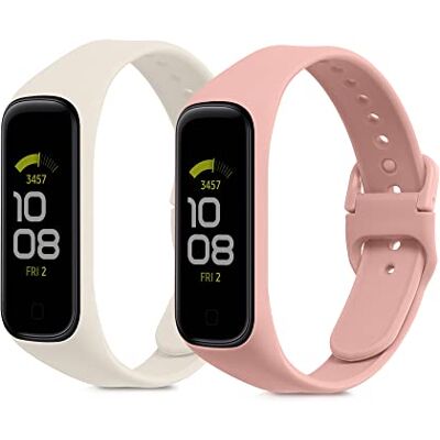 kwmobile Armband compatibel met Samsung Galaxy Fit 2 armband, 2 x reservearmband van siliconen voor fitnesstracker, L, TPU; siliconen kwmobile Armband compatibel met Samsung Galaxy Fit 2 armband, 2 x reservearmband van siliconen voor fitnesstracker, L, TPU; siliconen
