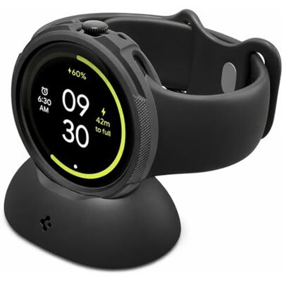 Spigen Liquid Air beschermhoes compatibel met Google Pixel Watch 4 45 mm (2025) met oplaadstation mat zwart Spigen Liquid Air beschermhoes compatibel met Google Pixel Watch 4 45 mm (2025) met oplaadstation mat zwart