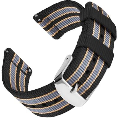 Archer Watch Straps Hoogwaardige nylon vervangende horlogebandjes met snelsluiting voor dames en heren, horloges en smartwatches meerdere kleuren, 18 mm, 20 mm, 22 mm, 22 mm, Nylon, Geen edelsteen Archer Watch Straps Hoogwaardige nylon vervangende horlogebandjes met snelsluiting voor dames en heren, horloges en smartwatches meerdere kleuren, 18 mm, 20 mm, 22 mm, 22 mm, Nylon, Geen edelsteen