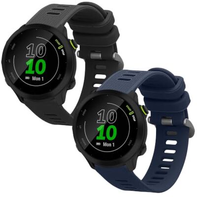 kwmobile Armband compatibel met Garmin Forerunner 55 / Forerunner 165/245 / 645/570, 42 mm, 2 x reservearmband van siliconen voor fitnesstracker kwmobile Armband compatibel met Garmin Forerunner 55 / Forerunner 165/245 / 645/570, 42 mm, 2 x reservearmband van siliconen voor fitnesstracker