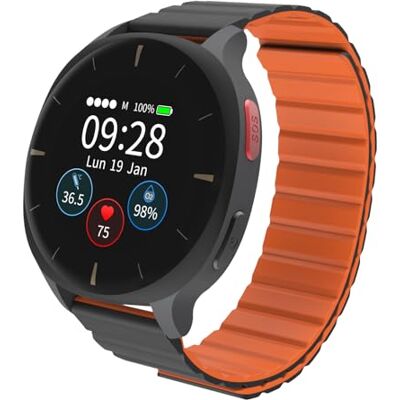 August Audar E2 Smartwatch voor senioren met valdetectie en SOS, 24/7 bloeddruk/hartslag/spO₂/temperatuur, wellnessrapporten via AI, werkt zonder laptop/app August Audar E2 Smartwatch voor senioren met valdetectie en SOS, 24/7 bloeddruk/hartslag/spO₂/temperatuur, wellnessrapporten via AI, werkt zonder laptop/app