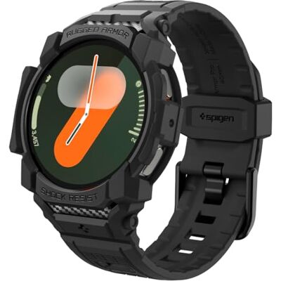 Spigen Rugged Armor Pro beschermhoes met armband, compatibel met Samsung Galaxy Watch 7 40 mm (2024), mat zwart Spigen Rugged Armor Pro beschermhoes met armband, compatibel met Samsung Galaxy Watch 7 40 mm (2024), mat zwart