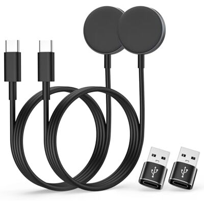 MoKo 2 stuks type C Galaxy Watch Charger voor Samsung Galaxy Watch 8/8 Classic/7/Ultra/6/6 Classic/5/5 Pro/4/3/Active2/FE, magnetisch laadstation met 3,3 voet oplaadkabel en USB C naar USB A-adapter MoKo 2 stuks type C Galaxy Watch Charger voor Samsung Galaxy Watch 8/8 Classic/7/Ultra/6/6 Classic/5/5 Pro/4/3/Active2/FE, magnetisch laadstation met 3,3 voet oplaadkabel en USB C naar USB A-adapter