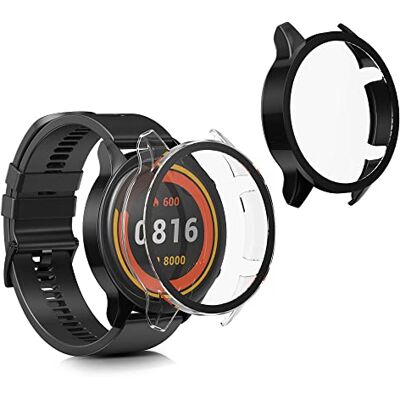 kwmobile Hoesje compatibel met Xiaomi Mi Watch/Mi Watch Color Sport hoes 2 x frame hoes van gehard glas voor fitnesstracker zwart-transparant kwmobile Hoesje compatibel met Xiaomi Mi Watch/Mi Watch Color Sport hoes 2 x frame hoes van gehard glas voor fitnesstracker zwart-transparant