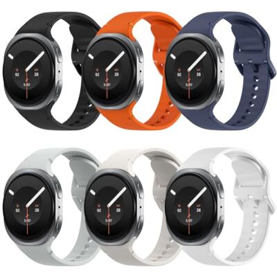TiMOVO Sportbanden, compatibel met Galaxy Watch 8/Classic 8, zachte siliconen, waterdicht, verstelbaar, lichtgewicht, reserveband voor mannen en vrouwen, 6 stuks TiMOVO Sportbanden, compatibel met Galaxy Watch 8/Classic 8, zachte siliconen, waterdicht, verstelbaar, lichtgewicht, reserveband voor mannen en vrouwen, 6 stuks