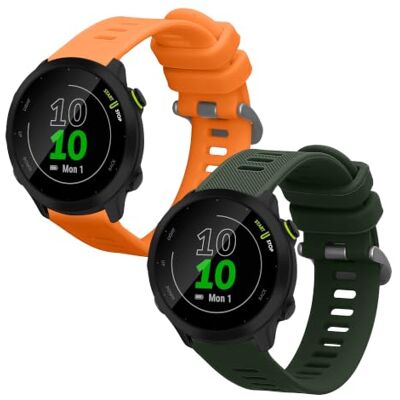 kwmobile Armband compatibel met Garmin Forerunner 55 / Forerunner 165/245 / 645/570, 42 mm, 2 x reservearmband van siliconen voor fitnesstracker kwmobile Armband compatibel met Garmin Forerunner 55 / Forerunner 165/245 / 645/570, 42 mm, 2 x reservearmband van siliconen voor fitnesstracker