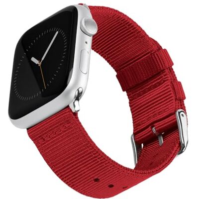 Archer Watch Straps Vervangende Horlogebanden van Hoogwaardig Nylon voor Apple Watch (Rood, Roestvrij Staal, 38/40/41mm) Archer Watch Straps Vervangende Horlogebanden van Hoogwaardig Nylon voor Apple Watch (Rood, Roestvrij Staal, 38/40/41mm)