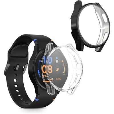 kwmobile Hoesje compatibel met Samsung Galaxy Watch FE 40 mm beschermhoes 2 x siliconen schermhoes voor fitnesstracker transparant-zwart kwmobile Hoesje compatibel met Samsung Galaxy Watch FE 40 mm beschermhoes 2 x siliconen schermhoes voor fitnesstracker transparant-zwart