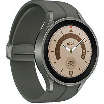 Samsung Galaxy Watch5 Pro Ronde Bluetooth Wear OS Smartwatch voor outdoor-activiteiten, 45 mm, titanium Samsung Galaxy Watch5 Pro Ronde Bluetooth Wear OS Smartwatch voor outdoor-activiteiten, 45 mm, titanium