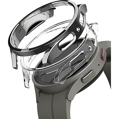 Ringke 2 stuks 45 mm dunne hoes compatibel met Samsung Galaxy Watch 5 Pro 45 mm harde PC hoes zonder beschermfolie transparant en donker chroom Ringke 2 stuks 45 mm dunne hoes compatibel met Samsung Galaxy Watch 5 Pro 45 mm harde PC hoes zonder beschermfolie transparant en donker chroom
