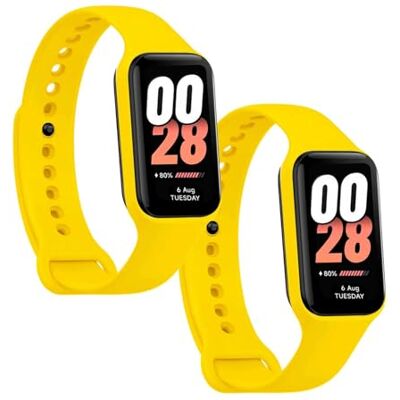 OcioDual 2 stuks reservebandjes compatibel met Xiaomi Smart Band 8 Active/Redmi Smart Band 2, geel, zachte siliconen sportarmband OcioDual 2 stuks reservebandjes compatibel met Xiaomi Smart Band 8 Active/Redmi Smart Band 2, geel, zachte siliconen sportarmband