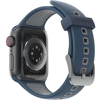 Otterbox All Day armband voor Apple Watch Series 9/8/7/6/SE 2e gen/SE 1e gen/5/4/3-38 mm/40 mm/41 mm, reservearmband van duurzame zachte siliconen voor Apple Watch, blauw/grijs Otterbox All Day armband voor Apple Watch Series 9/8/7/6/SE 2e gen/SE 1e gen/5/4/3-38 mm/40 mm/41 mm, reservearmband van duurzame zachte siliconen voor Apple Watch, blauw/grijs
