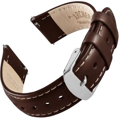 Archer Watch Straps Horlogeband van hoogwaardig leer, snelle bevestiging, vervangende horlogeband voor smartwatch en klassiek horloge Archer Watch Straps Horlogeband van hoogwaardig leer, snelle bevestiging, vervangende horlogeband voor smartwatch en klassiek horloge