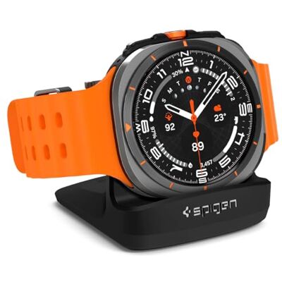 Spigen S353 oplaadhouder voor Samsung Galaxy Watch serie Galaxy Watch houder van TPU met antislip onderkant voor comfortabel opladen, zwart Spigen S353 oplaadhouder voor Samsung Galaxy Watch serie Galaxy Watch houder van TPU met antislip onderkant voor comfortabel opladen, zwart