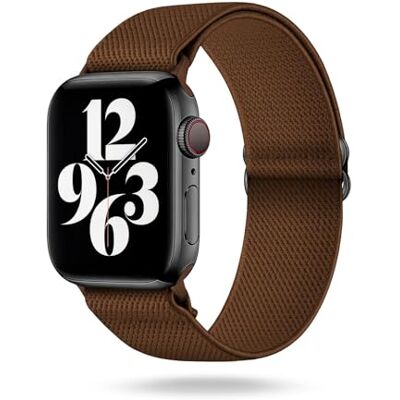 OneFlow Flex Loop Armband compatibel met Apple Watch SE 3 (44 mm), flexibel nylon, sportarmband, reservearmband, bruin OneFlow Flex Loop Armband compatibel met Apple Watch SE 3 (44 mm), flexibel nylon, sportarmband, reservearmband, bruin