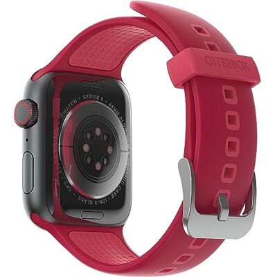 Otterbox All Day armband voor Apple Watch Series 9/8/7/6/SE 2e gen/SE 1e gen/5/4/3-42 mm/44 mm/45 mm, reservearmband van duurzame zachte siliconen voor Apple Watch, rood Otterbox All Day armband voor Apple Watch Series 9/8/7/6/SE 2e gen/SE 1e gen/5/4/3-42 mm/44 mm/45 mm, reservearmband van duurzame zachte siliconen voor Apple Watch, rood