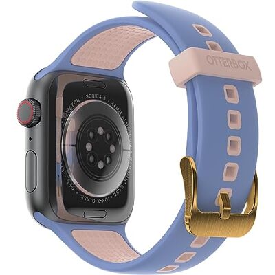 Otterbox All Day armband voor Apple Watch Series 9/8/7/6/SE 2e gen/SE 1e gen/5/4/3-42 mm/44 mm/45 mm, reservearmband van duurzame zachte siliconen voor Apple Watch, blauw/beige Otterbox All Day armband voor Apple Watch Series 9/8/7/6/SE 2e gen/SE 1e gen/5/4/3-42 mm/44 mm/45 mm, reservearmband van duurzame zachte siliconen voor Apple Watch, blauw/beige