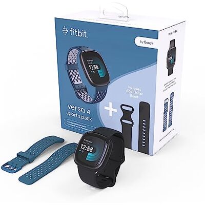 Fitbit Versa 4 bundel (met sportband) fitness smartwatch met ingebouwde GPS en tot 6 dagen batterijduur, compatibel met Android en iOS. Fitbit Versa 4 bundel (met sportband) fitness smartwatch met ingebouwde GPS en tot 6 dagen batterijduur, compatibel met Android en iOS.