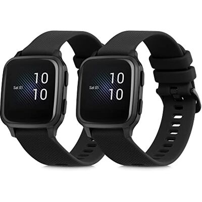 kwmobile Armband compatibel met Garmin Venu Sq Music/Sq armband, 2 x reservearmband van siliconen voor fitnesstracker, L, TPU en siliconen kwmobile Armband compatibel met Garmin Venu Sq Music/Sq armband, 2 x reservearmband van siliconen voor fitnesstracker, L, TPU en siliconen