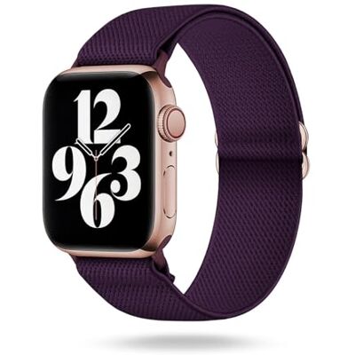 OneFlow Flex Loop Flexibele nylon reservearmband, compatibel met Apple Watch 11 (42 mm), sportarmband, textielweefsel, sporthorloge voor dames en heren, paars OneFlow Flex Loop Flexibele nylon reservearmband, compatibel met Apple Watch 11 (42 mm), sportarmband, textielweefsel, sporthorloge voor dames en heren, paars