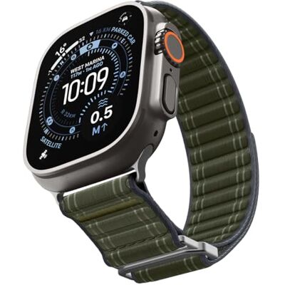 Spigen Stoffen basisarmband met klittenbandsluiting, ontworpen voor Apple Watch Ultra 3/2/1 49 mm, Series 11/10 46 mm, Series 9/8/7-4/SE 45 mm, 44 mm, nylon, roestvrij staal, Geen edelsteen Spigen Stoffen basisarmband met klittenbandsluiting, ontworpen voor Apple Watch Ultra 3/2/1 49 mm, Series 11/10 46 mm, Series 9/8/7-4/SE 45 mm, 44 mm, nylon, roestvrij staal, Geen edelsteen