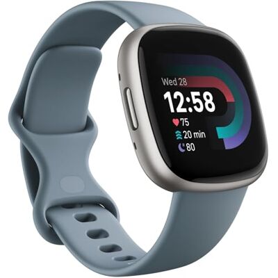 Fitbit Versa 4 sporthorloge met geïntegreerde GPS en batterijduur tot 6 dagen, compatibel met Android en iOS, watervalblauw/platina-aluminium Fitbit Versa 4 sporthorloge met geïntegreerde GPS en batterijduur tot 6 dagen, compatibel met Android en iOS, watervalblauw/platina-aluminium