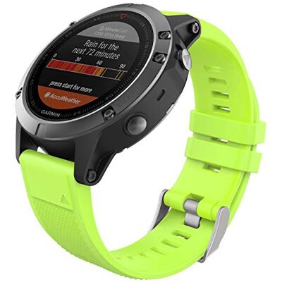 MoKo Bandje compatibel met Garmin Fenix 7/7 Pro/6/6 Pro/5/5 Plus/Forerunner 965/955/945/Instinct Solar/Instinct 2, Quick Fit 22 mm siliconen reserveband voor sport, groen MoKo Bandje compatibel met Garmin Fenix 7/7 Pro/6/6 Pro/5/5 Plus/Forerunner 965/955/945/Instinct Solar/Instinct 2, Quick Fit 22 mm siliconen reserveband voor sport, groen