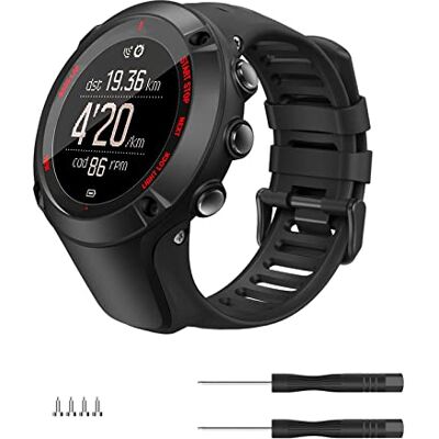 MoKo Armband compatibel met Suunto Ambit 1/2/2S/2R/3/3 Sport/3 Run/3 Peak, verstelbare reservearmband van zachte siliconen, zwart MoKo Armband compatibel met Suunto Ambit 1/2/2S/2R/3/3 Sport/3 Run/3 Peak, verstelbare reservearmband van zachte siliconen, zwart