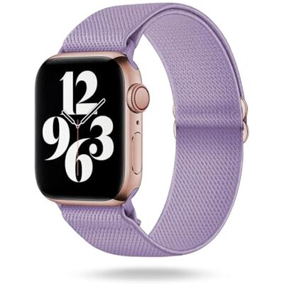 OneFlow Flex Loop Reservearmband van flexibel nylon, compatibel met Apple Watch SE 3 (44 mm), sportarmband voor dames en heren, lila OneFlow Flex Loop Reservearmband van flexibel nylon, compatibel met Apple Watch SE 3 (44 mm), sportarmband voor dames en heren, lila