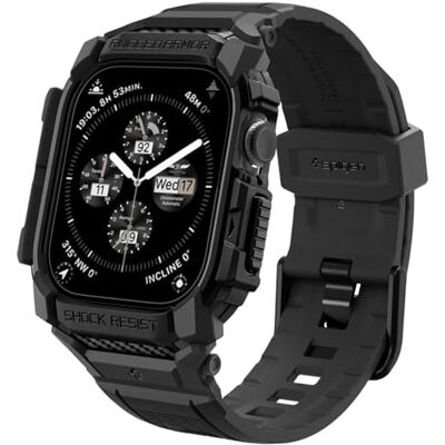 Spigen Rugged Armor Pro beschermhoes met armband, compatibel met Apple Watch Series 11/10, 42 mm (2025/2024), zwart Spigen Rugged Armor Pro beschermhoes met armband, compatibel met Apple Watch Series 11/10, 42 mm (2025/2024), zwart